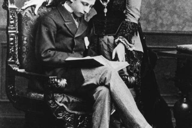 Wilhelm II with his mother the Empress Victoria, daughter of Queen Victoria of Great Britain