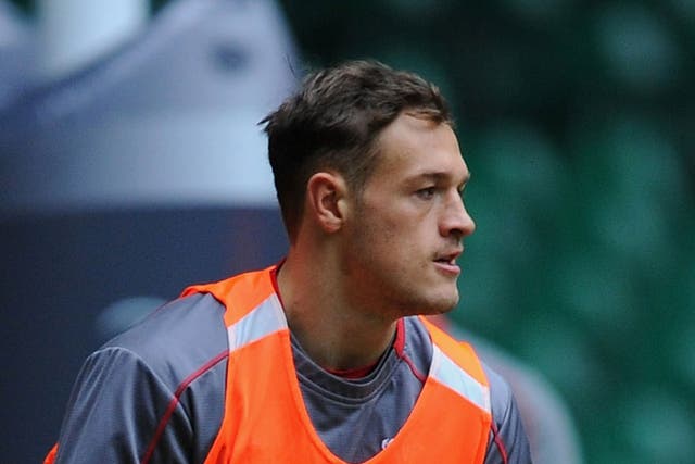 Cory Allen trains at the Millennium Stadium yesterday ahead of his debut for Wales against Argentina today 
