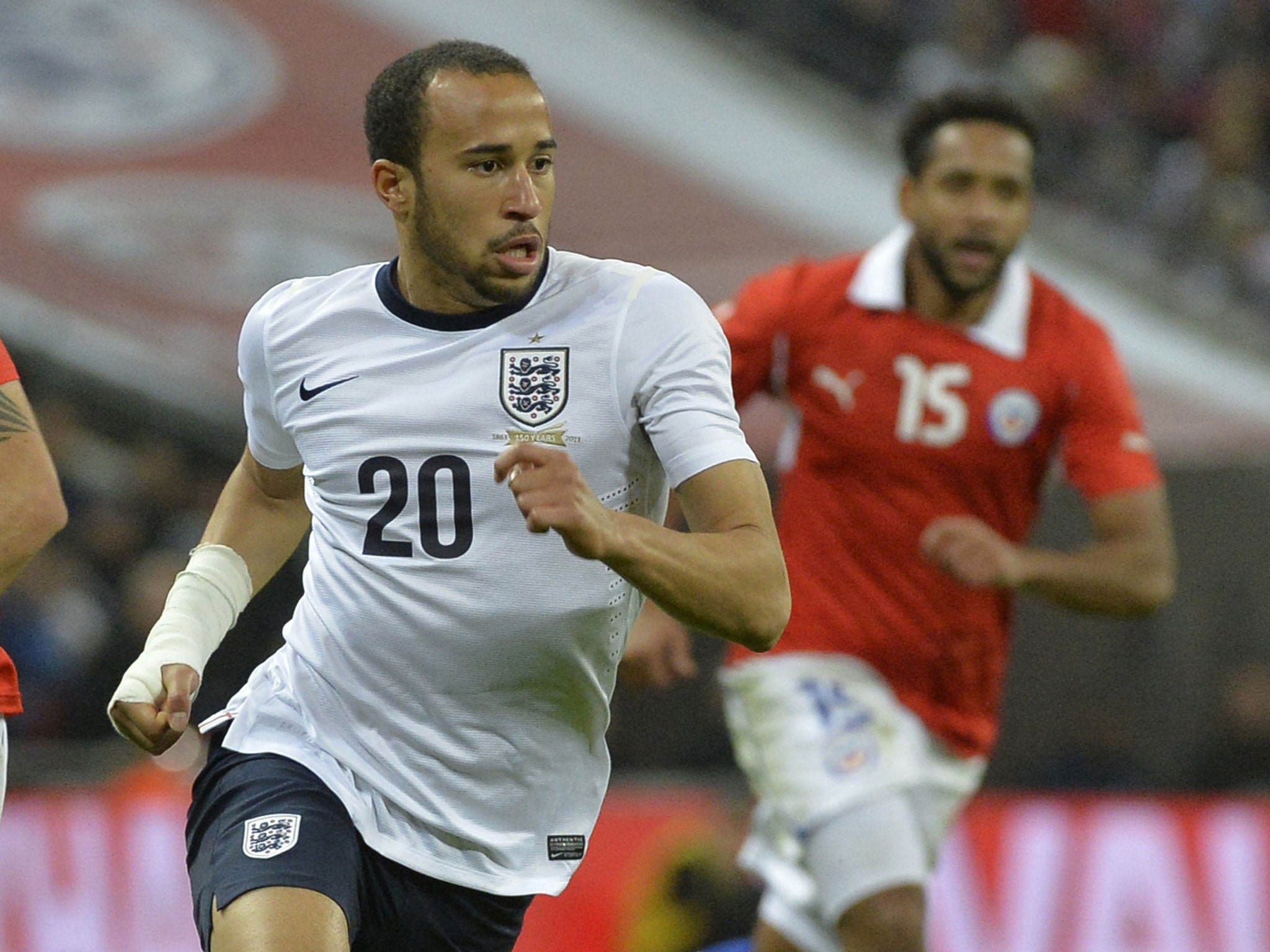 Andros Townsend in action for England against Denmark back in March