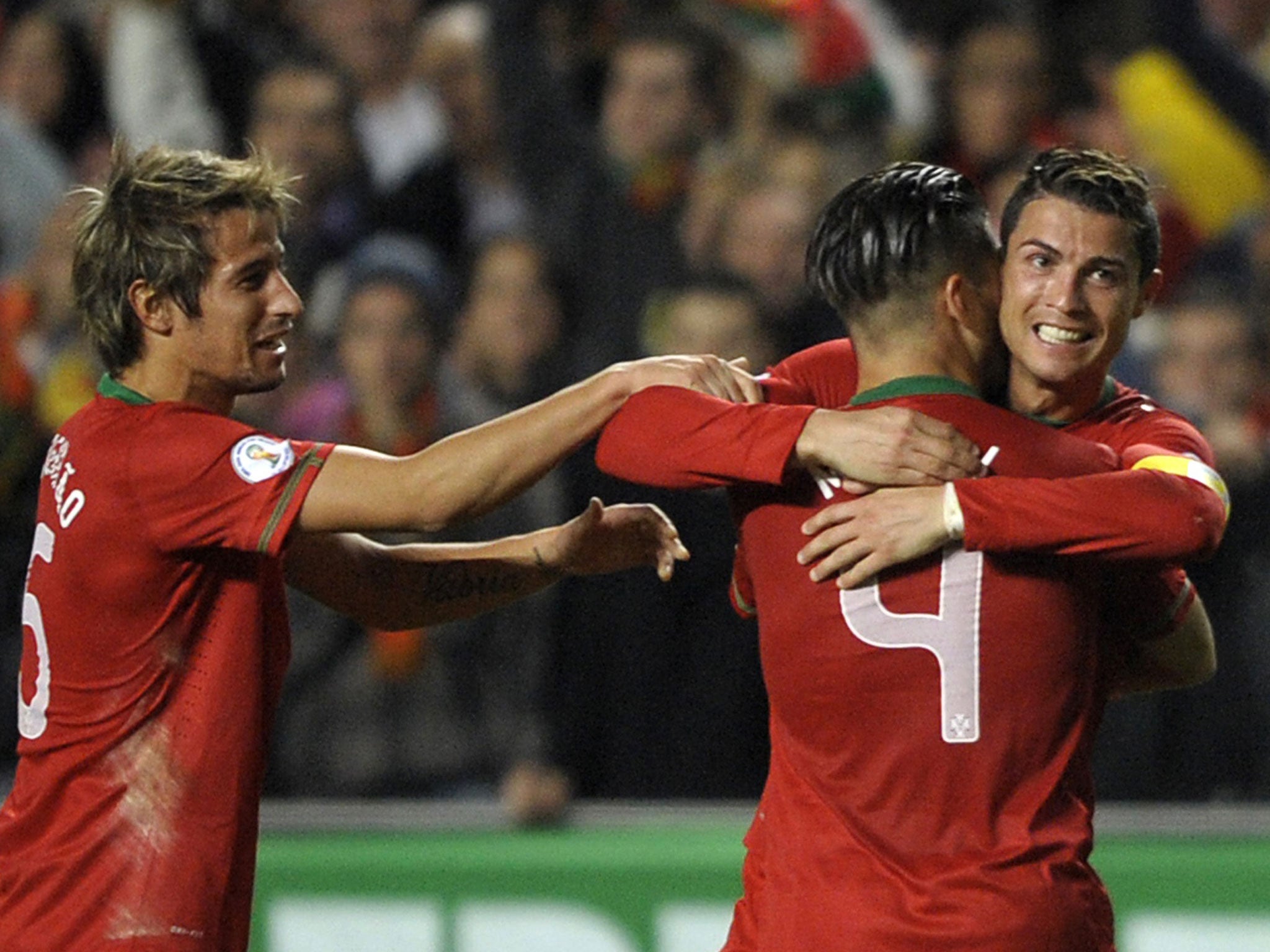 Cristiano Ronaldo celebrates scoring Portugal's winner