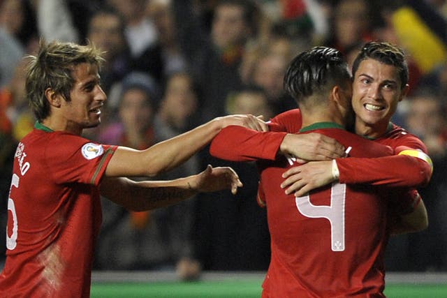 Cristiano Ronaldo celebrates scoring Portugal's winner
