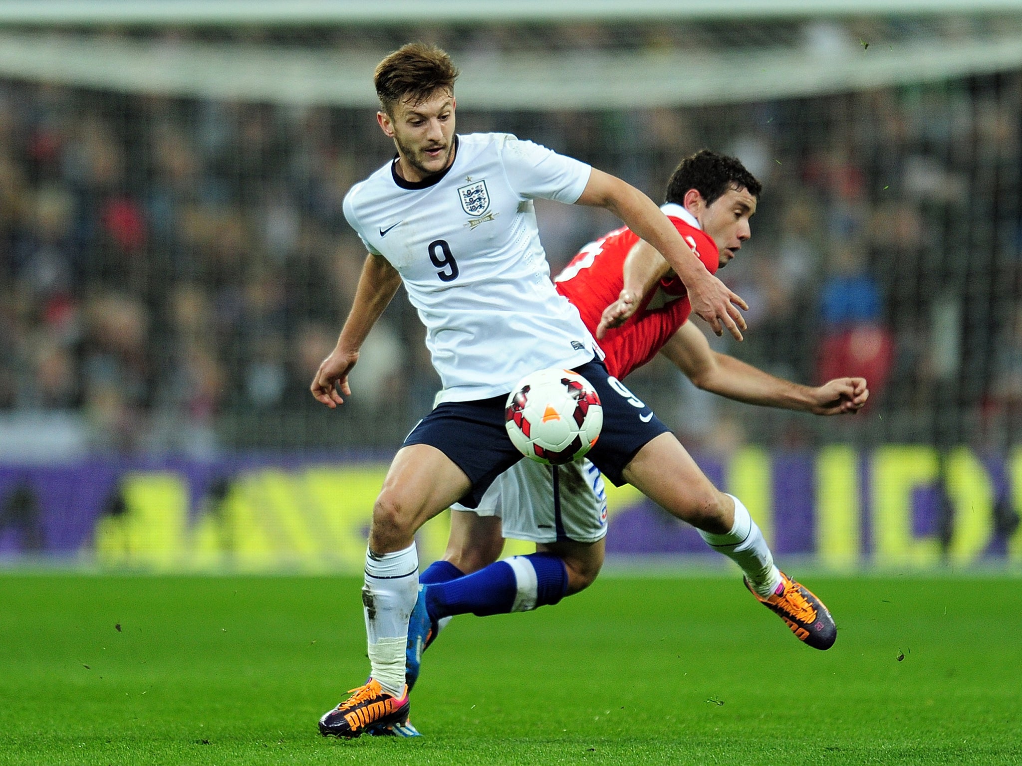 Southampton midfielder Adam Lallana made his England debut in the 2-0 defeat to Chile
