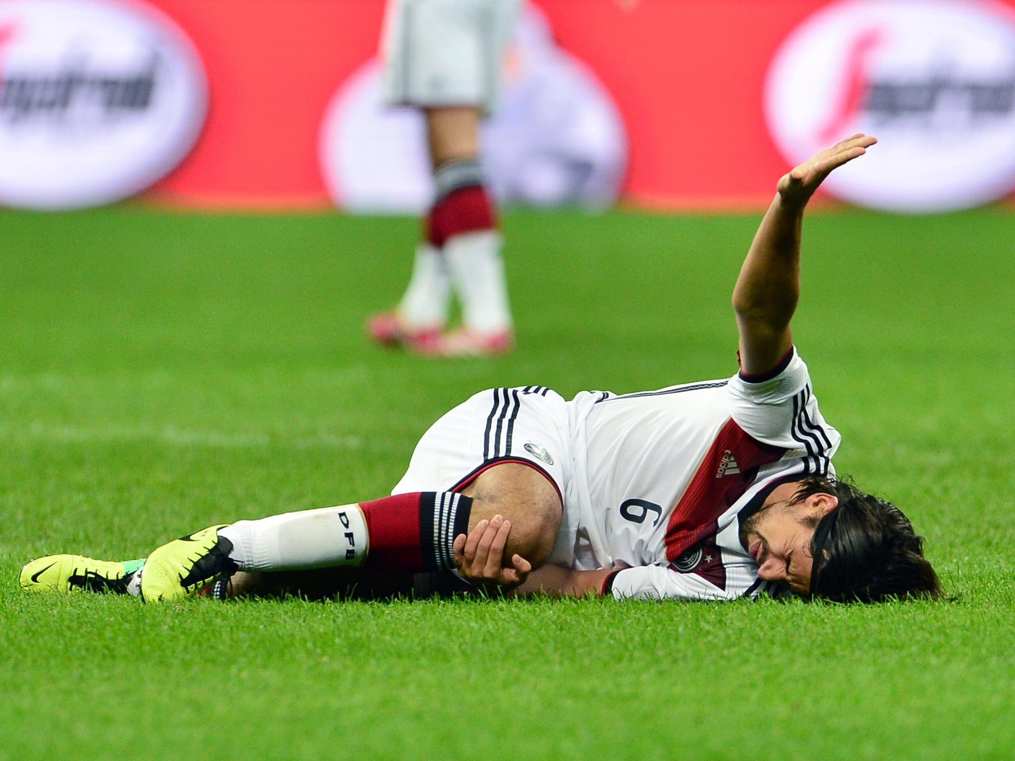 Germany midfielder Sami Khedira could face missing the World Cup after tearing his anterior cruciate ligament in the 1-1 draw with Italy