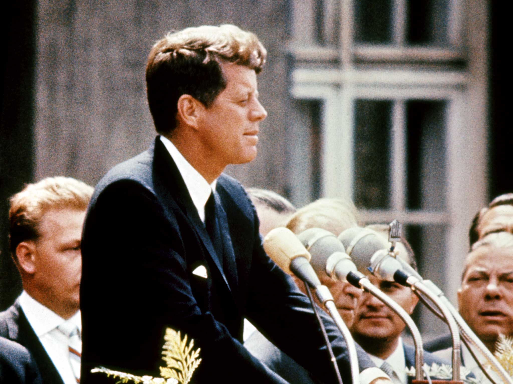 President John F. Kennedy giving a speech