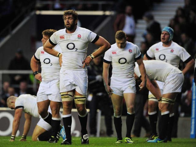 A for effort: Geoff Parling looks like he’s given his all at the final whistle but England proved a tougher test than the All Blacks had anticipated  
