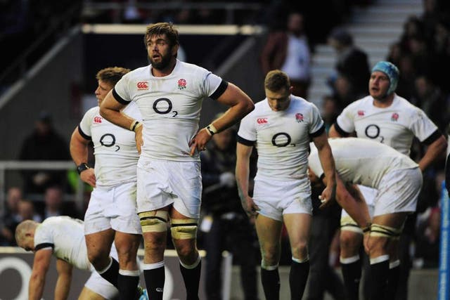 A for effort: Geoff Parling looks like he’s given his all at the final whistle but England proved a tougher test than the All Blacks had anticipated  