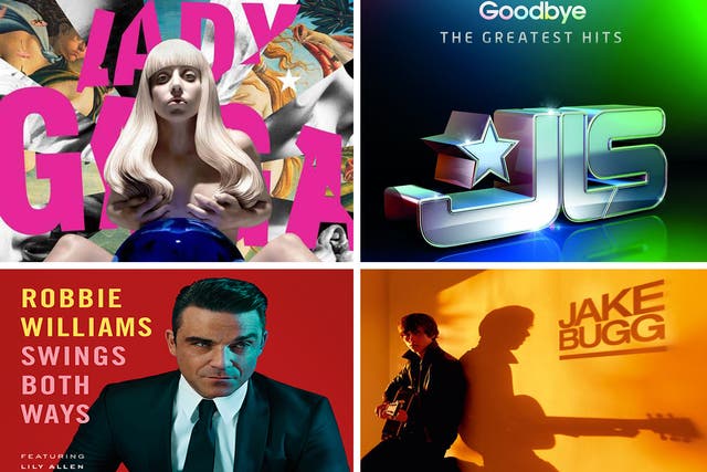 Lady Gaga, Robbie Williams, JLS and Jake Bugg are competing for the 1000th number one UK album this week