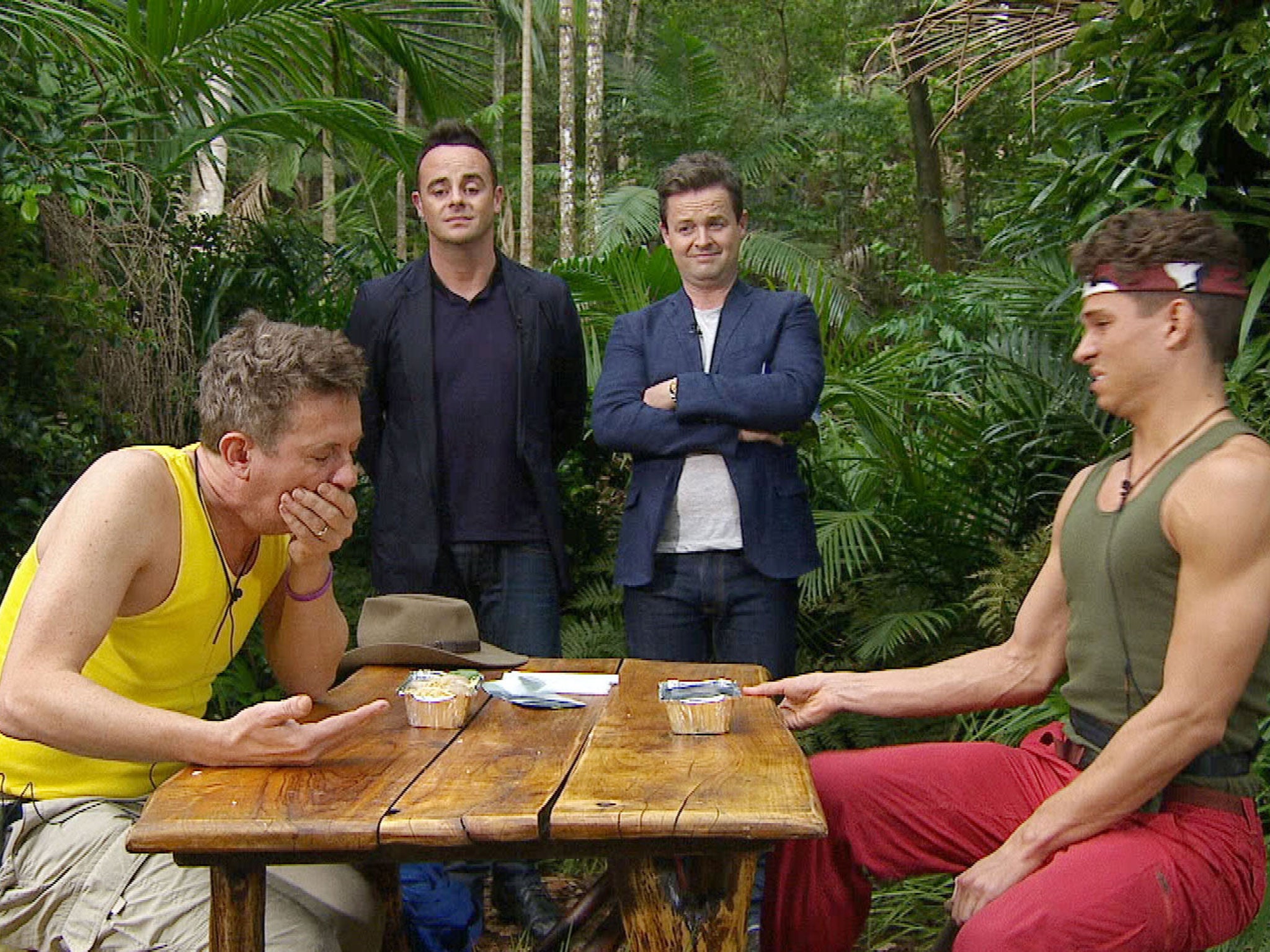 Matthew Wright and Joey Essex during the Bushtucker Trial