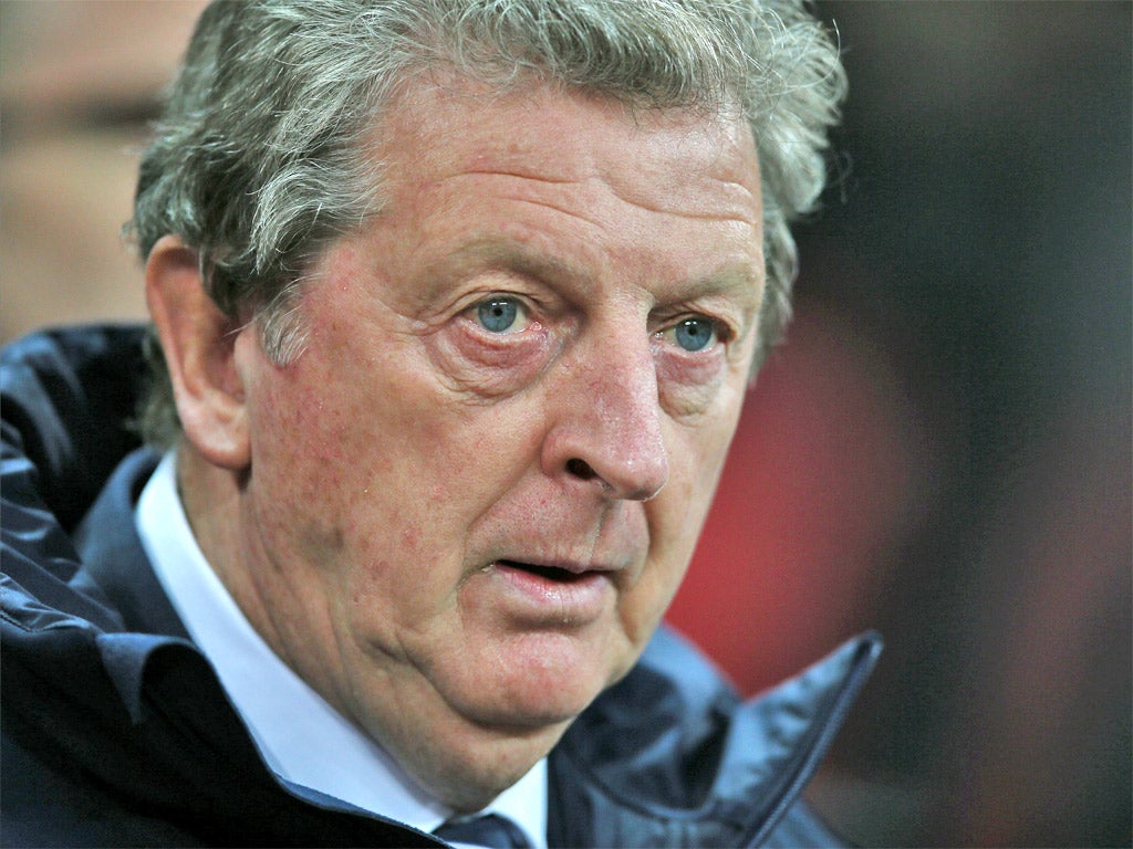England manager Roy Hodgson looks on from the dugout at Wembley during the defeat by Germany