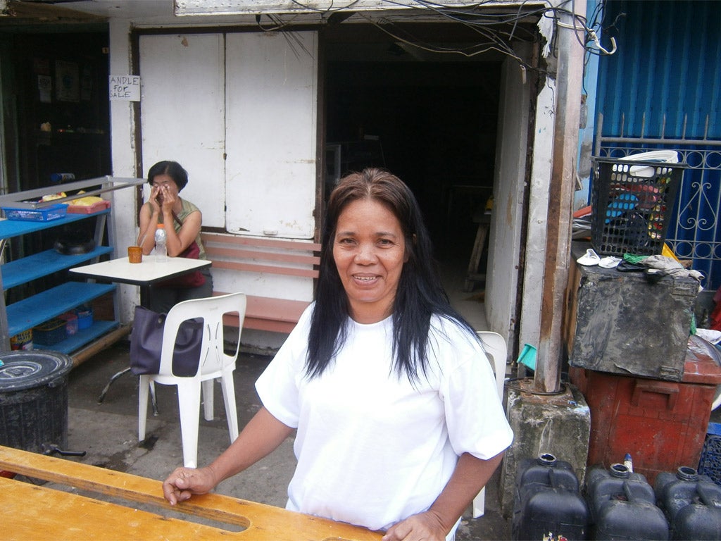 Ready to serve: restaurant owner Marchite Ygrubey