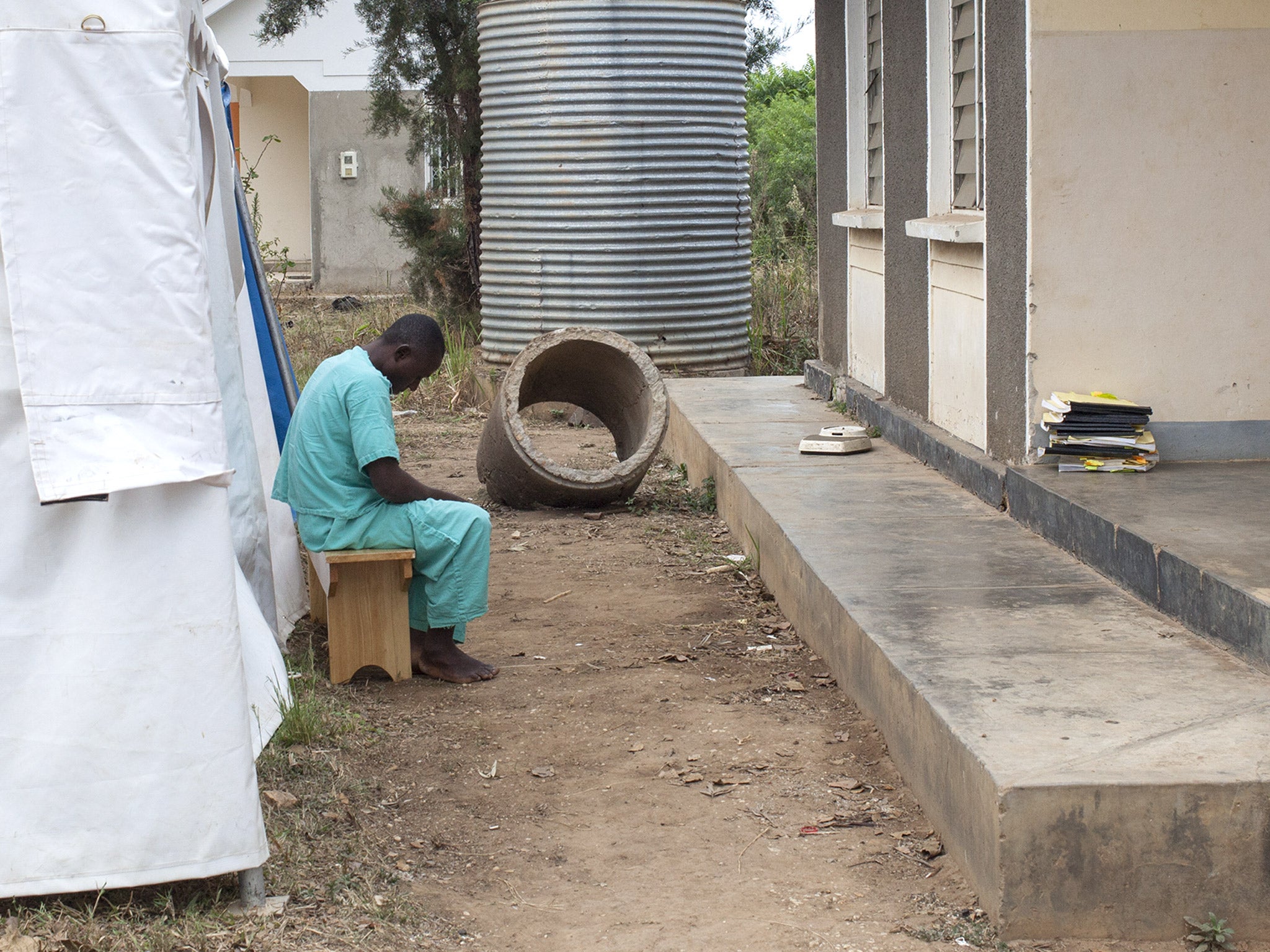 A patient waits for his circumcision in Uganda