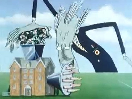 A still from Pink Floyd's music video for 'We Don't Need No Education'