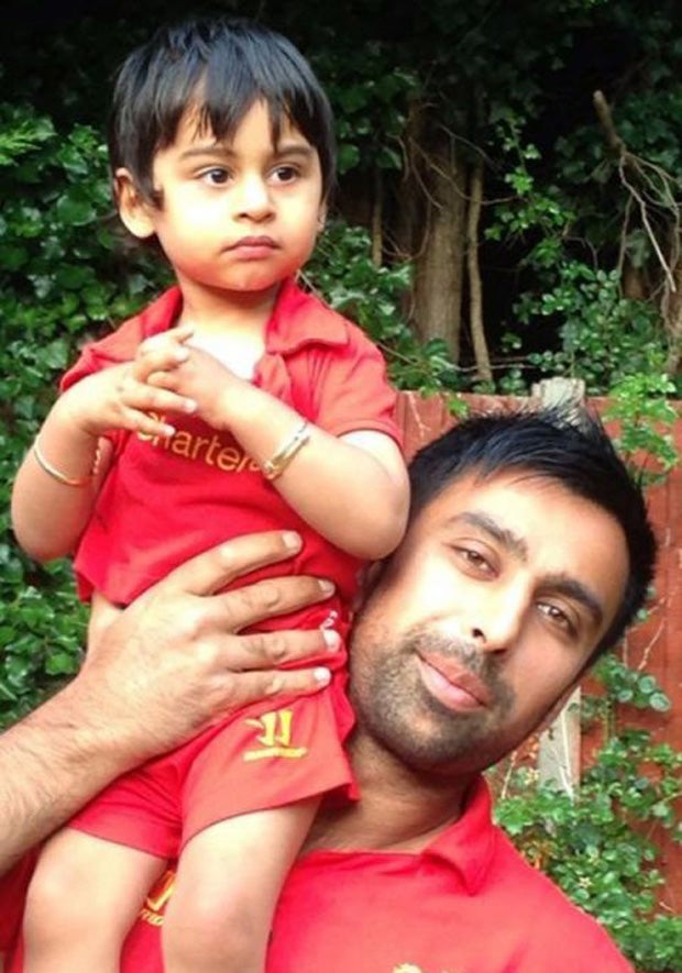 Gaurav Bains with his father Sunny Bains, as doctors have found a matching bone marrow donor for the two year old who is set to have a transplant in December