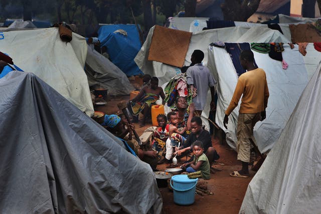 Refugees arriving at a camp near Bossangoa, 190 miles north of Bangui, the capital. Forty-one thousand people fled their homes following mass executions in the area in September