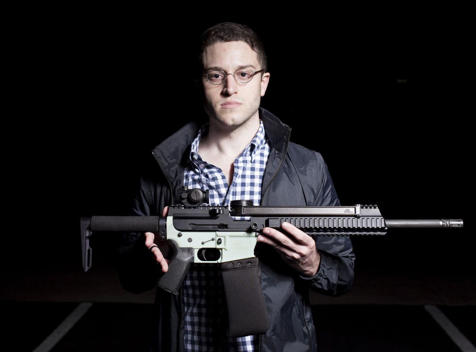 The gift that keeps on giving: Cody Wilson with an AR-15 gun. It has a 3D-printed lower receiver 
