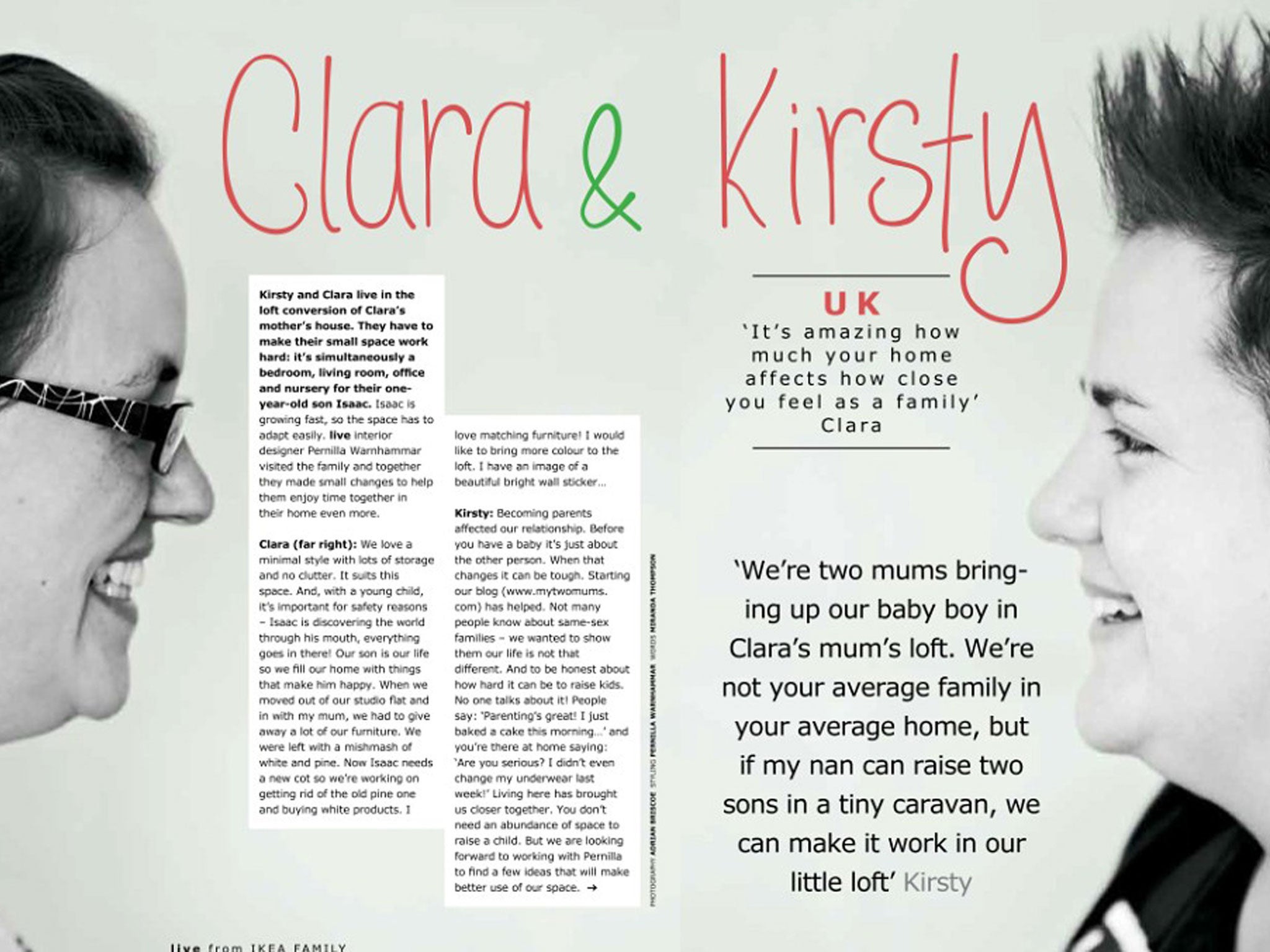 Ikea removed the above article about Clara and Kirsty, a lesbian couple from Dorset, from the Russian edition of its monthly magazine