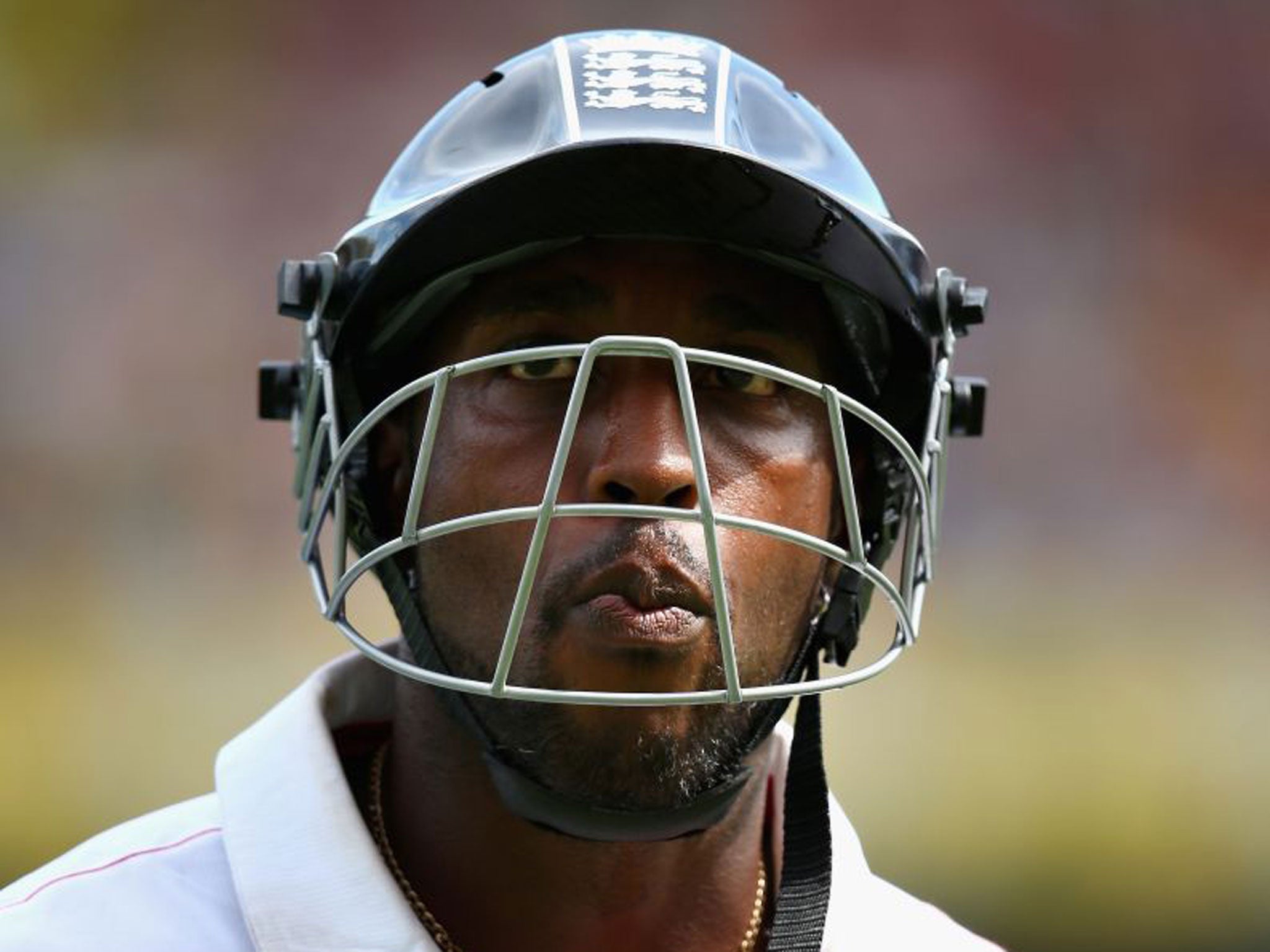 Michael Carberry looks on dejected after being dismissed by Mitchell Johnson for 40 runs