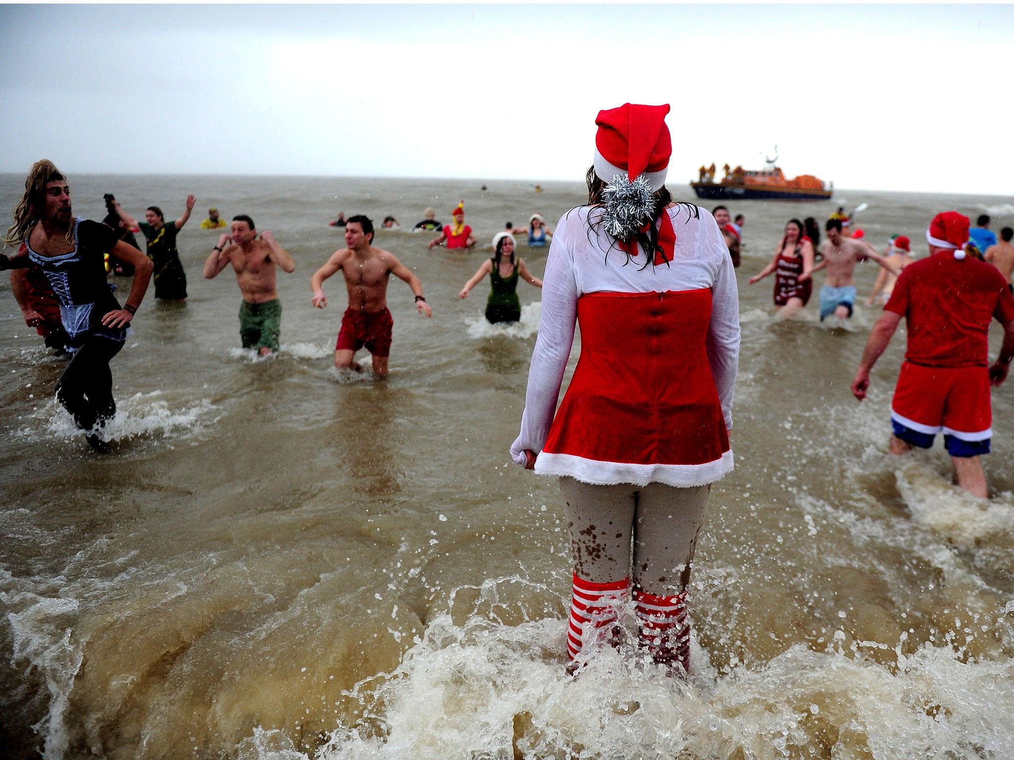 The 2012 swim saw its fair share of innovative Santa outfits...