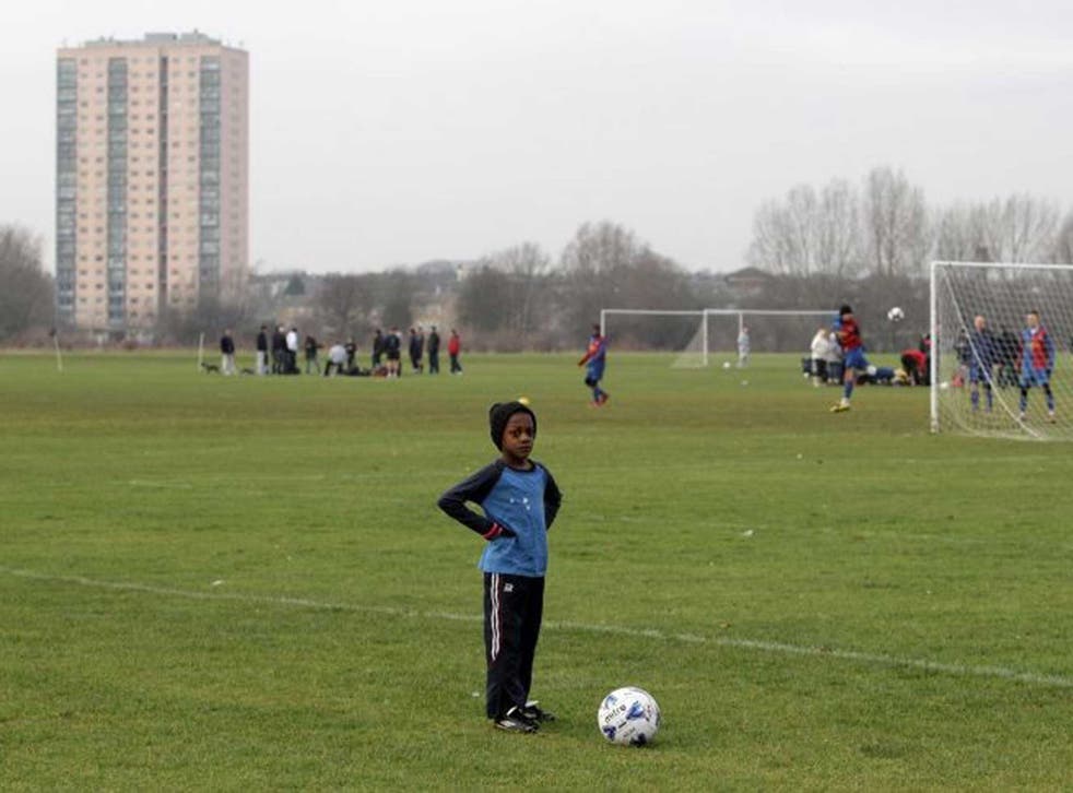Home turf: The pitches of Hackney Marshes, where David Beckham honed his skills, have long been a home for amateur footballers 