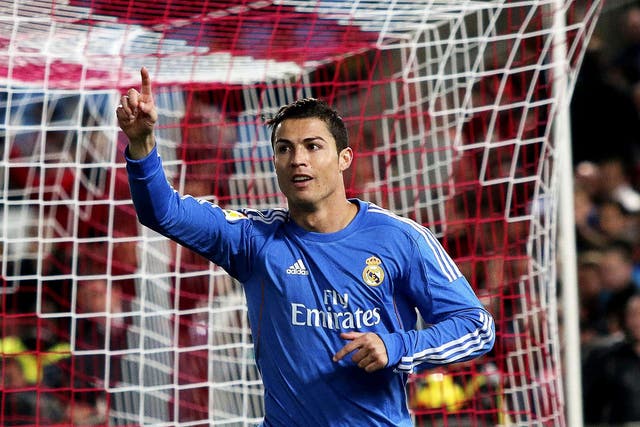 Cristiano Ronaldo celebrates scoring Real Madrid's opener
