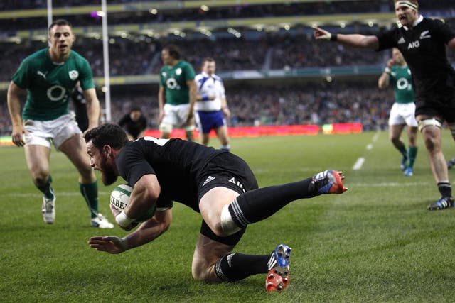 Ryan Crotty scores for New Zealand