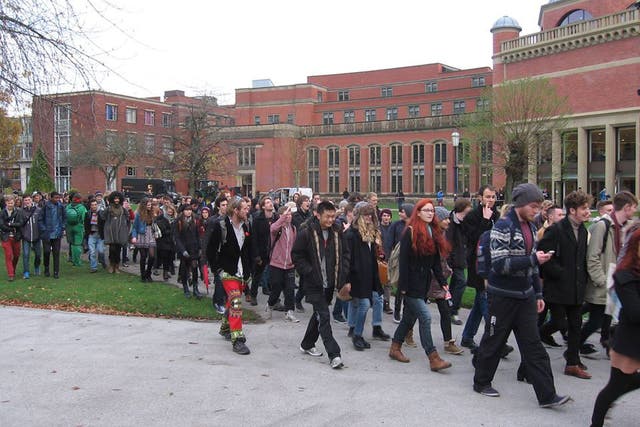 Marchers in support of Occupy Birmingham 