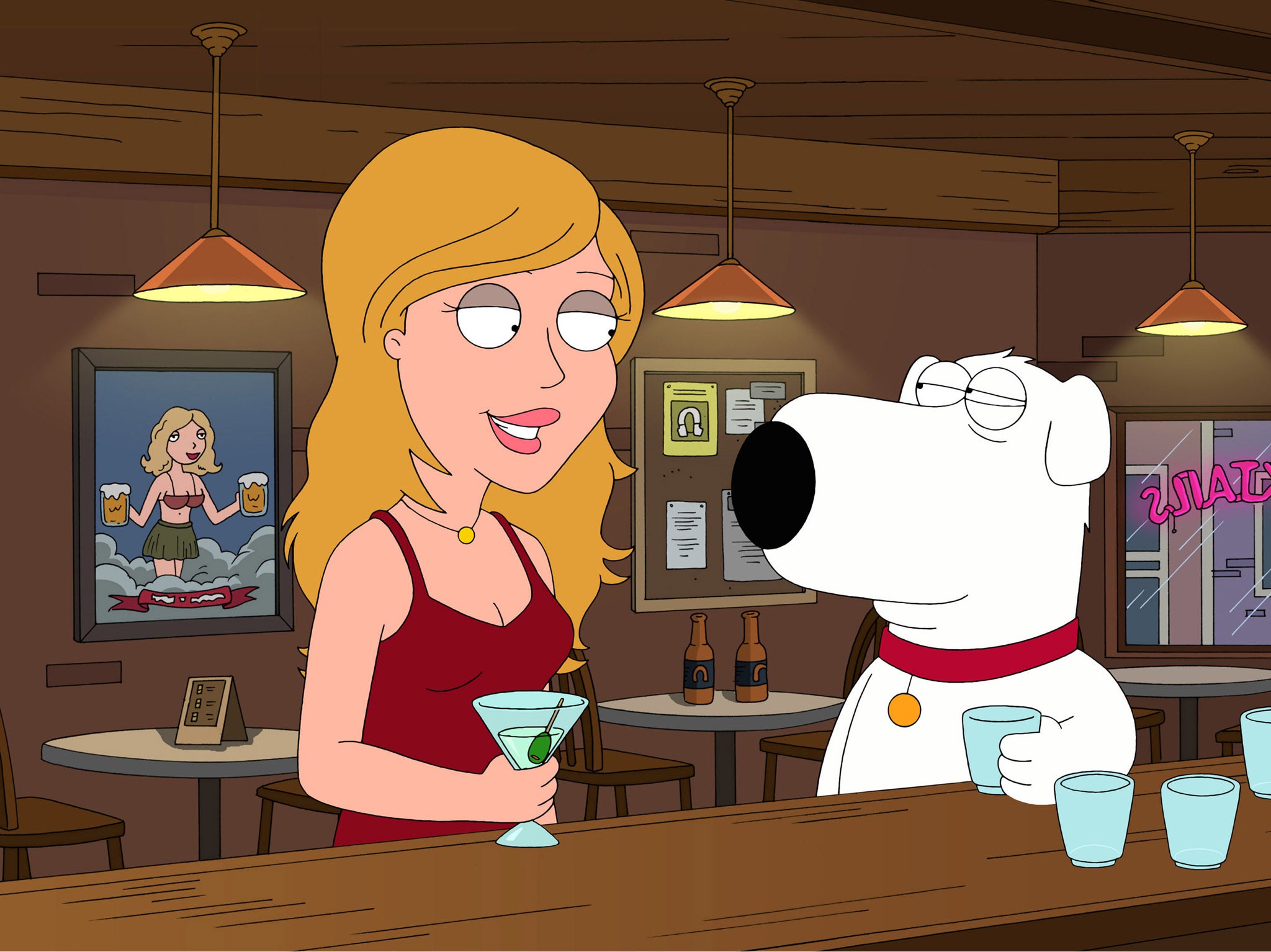 Brian Griffin chats up Lauren Conrad in Family Guy season seven