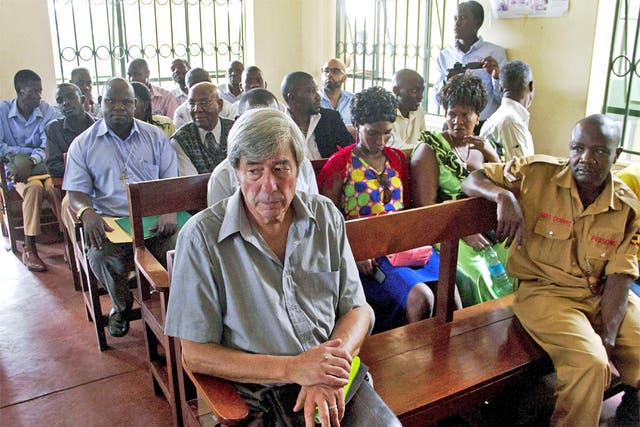 Bernard Randall, 65, pictured in Entebbe chief magistrate’s court, has been denied an extension of his visa