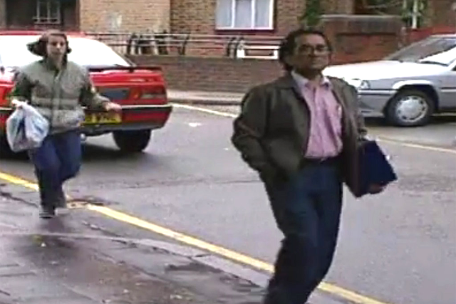 A still from a 1997 ITV documentary shows Aravindan Balakrishnan (right) arriving at an inquest
