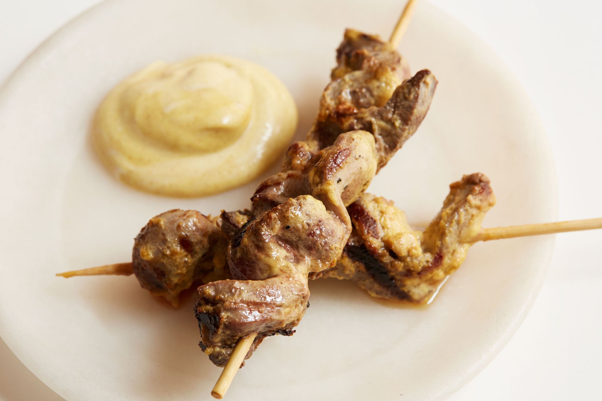 Lunch on a stick: Pig's offal skewers