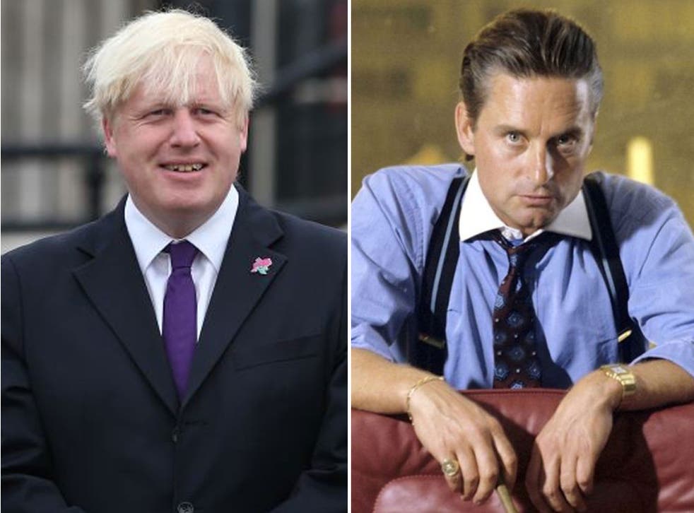 'Embrace a culture of greed': But who said it? London Mayor Boris Johnson or Michael Douglas' Gordon Gekko in 'Wall Street'?