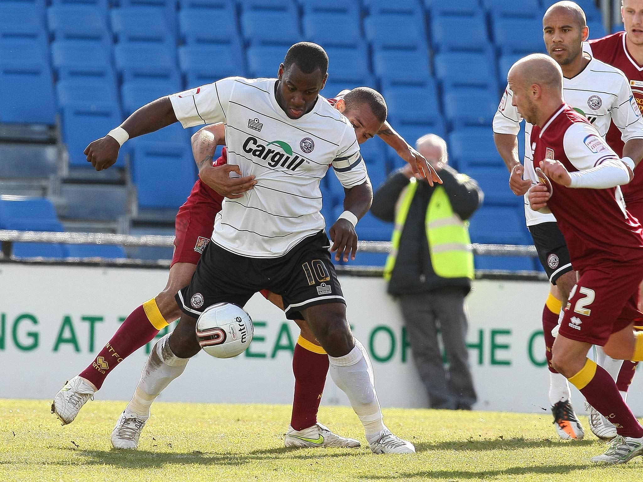 Delroy Facey pictured in 2012 playing for Hereford United