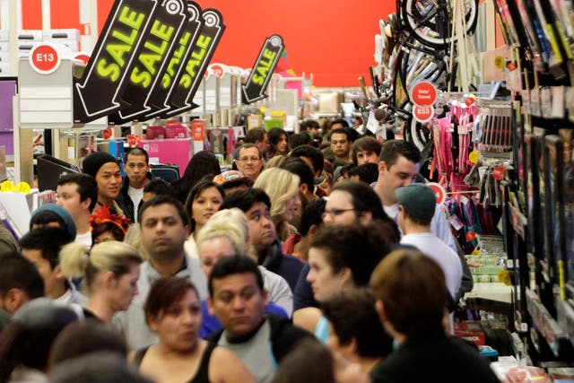 A crowd of shoppers browse at a Target store in America during Black Friday last year.