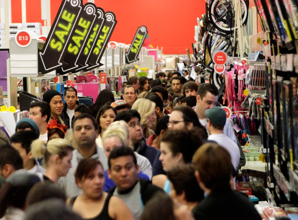A crowd of shoppers browse at a Target store in America during Black Friday last year.