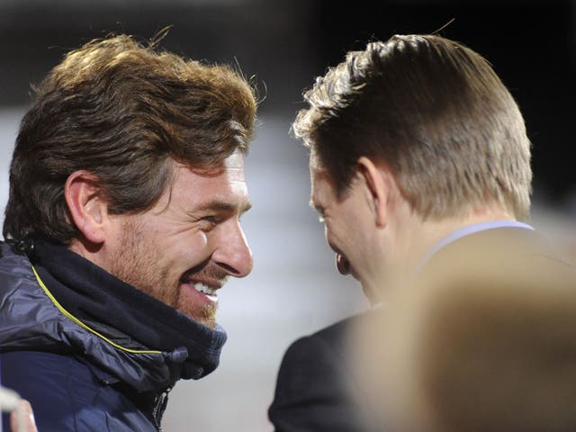 Andre Villas-Boas before kick-off against Tromso with his opposite number Steinar Nilsen