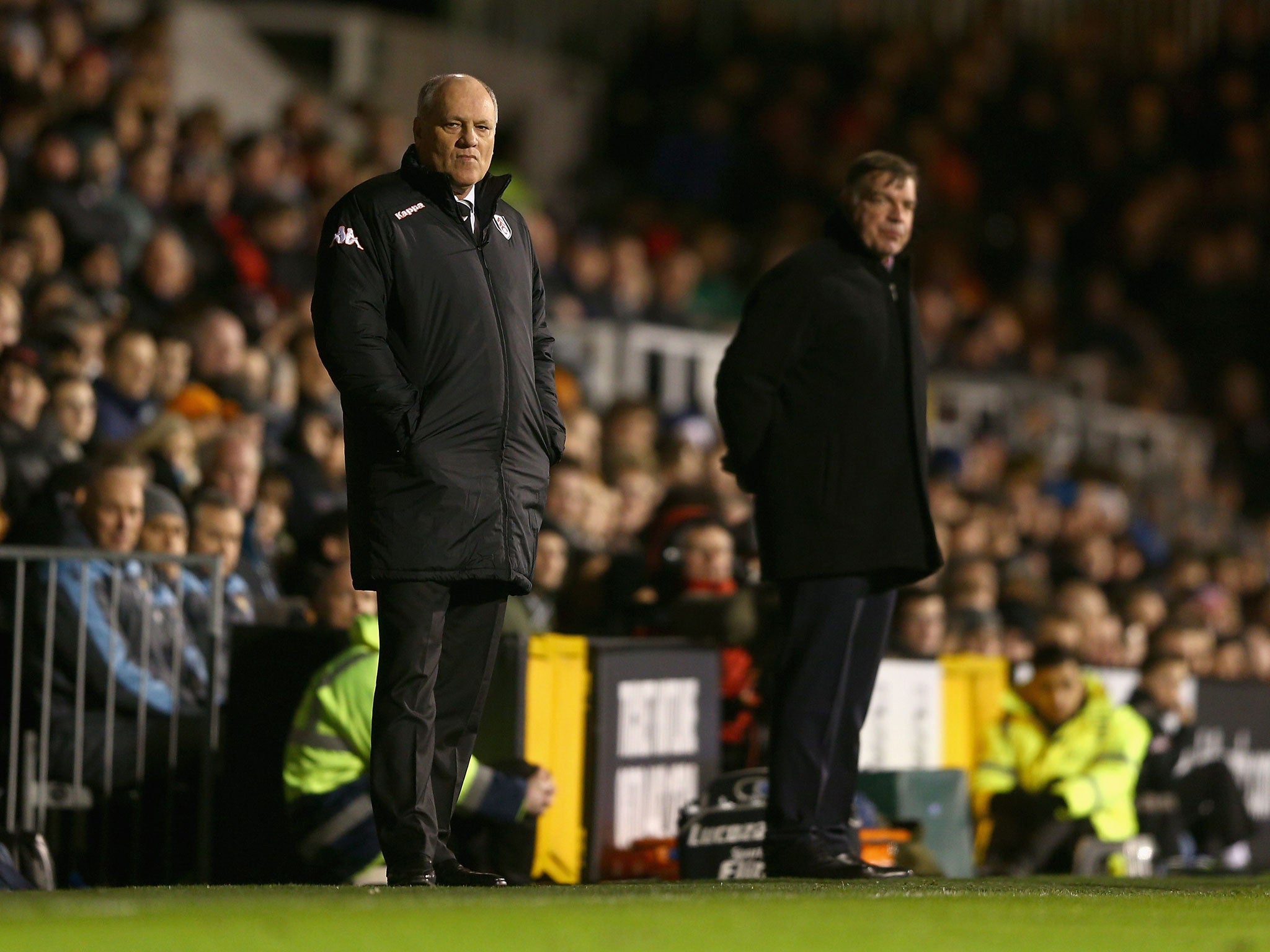 Martin Jol (left) and Sam Allardyce both know defeat at Upton Park today could result in the sack