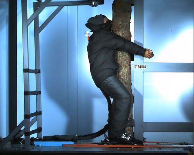 Direct Line's ski helmet research put crash-test dummies on a collision course with a tree