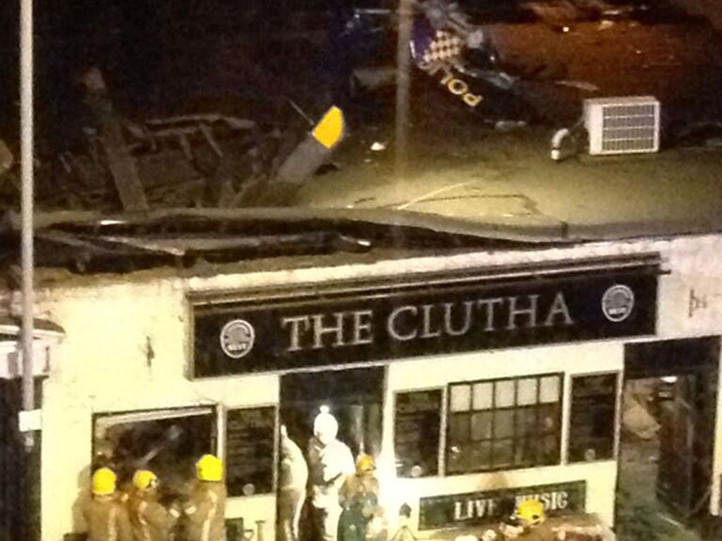 The helicopter crash at the Clutha Bar in Glasgow