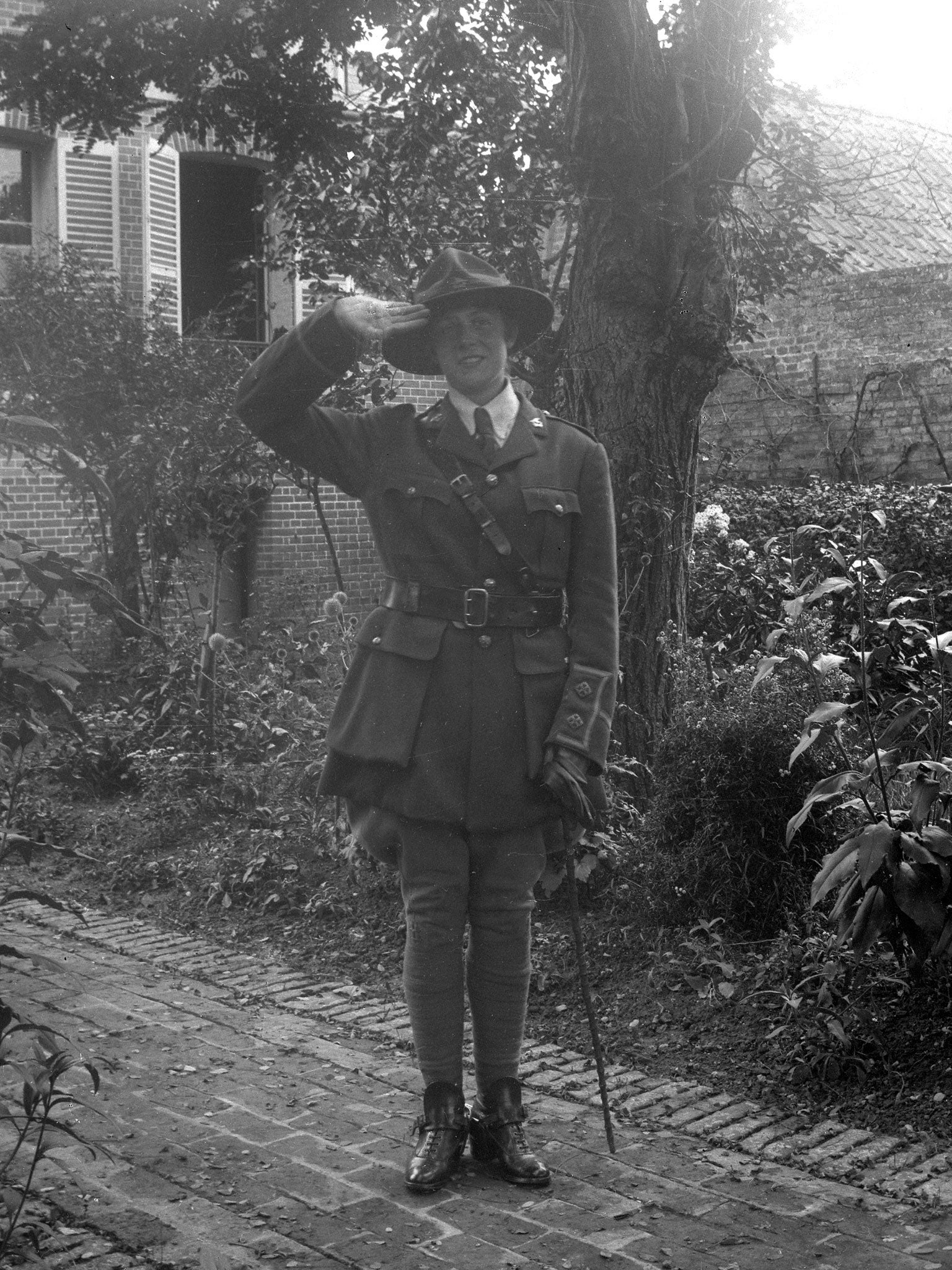 Marguerite Lefèvre dressed as an officer