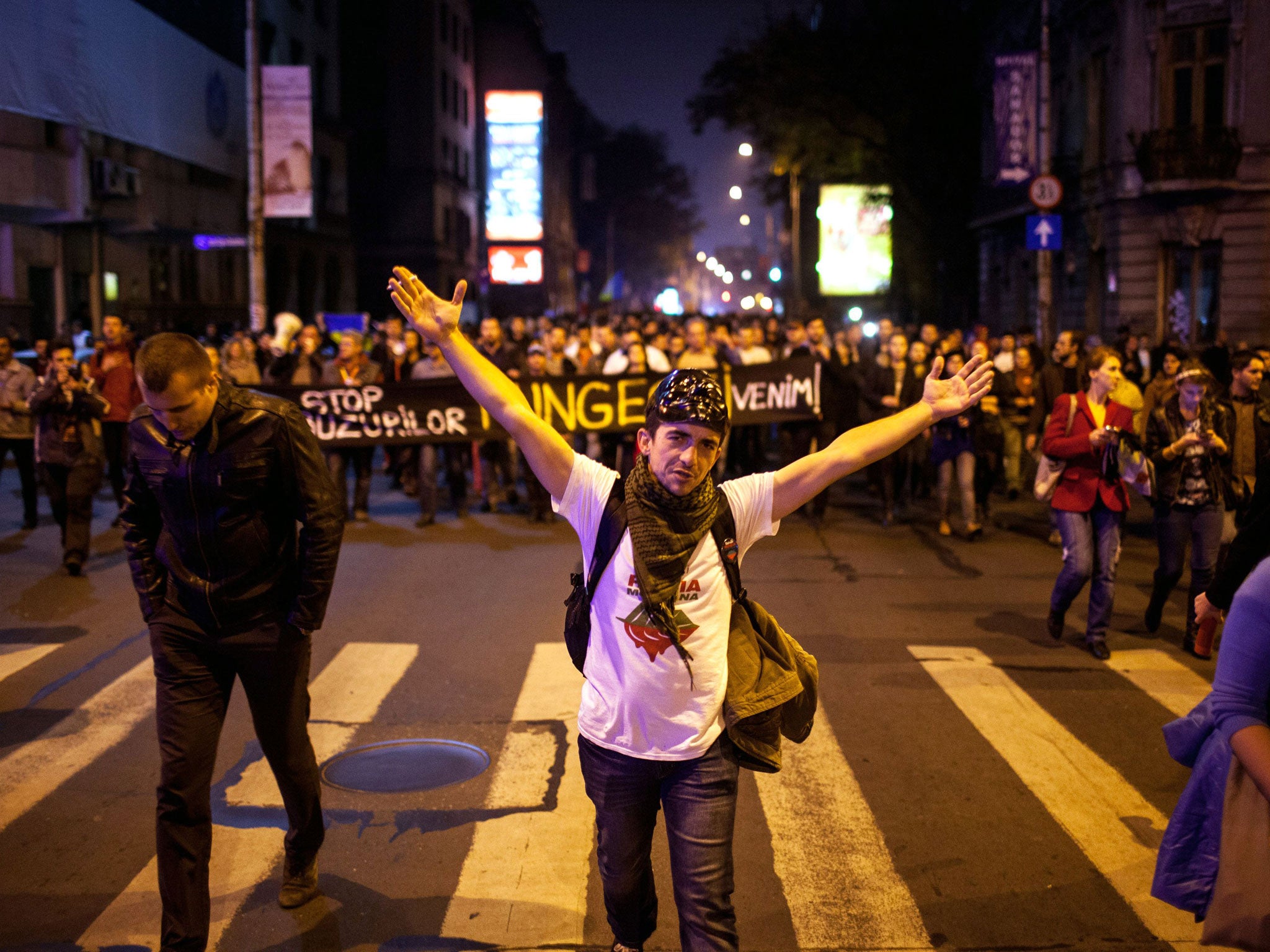 Protesters march against plans to develop Rosia Montana