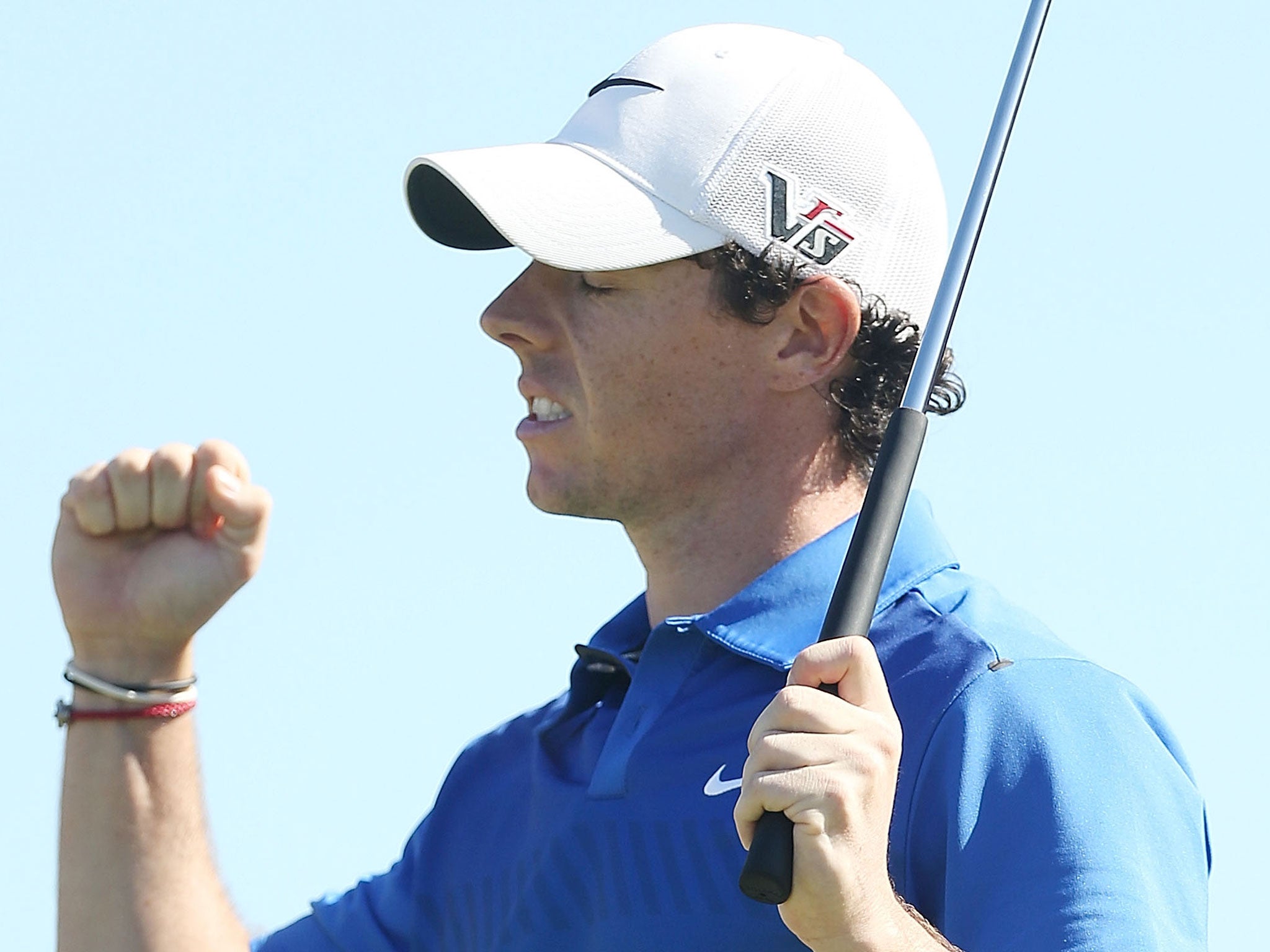 Rory McIlroy on the 18th hole after winning the Australian Open