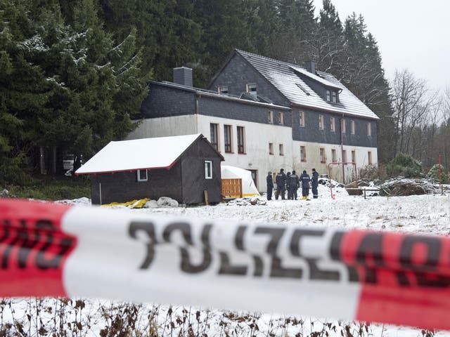 Police search for body parts at the suspect’s house near Reichenau in Germany