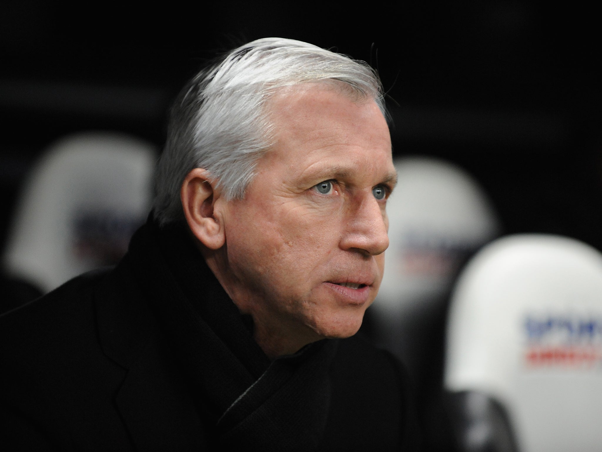 Newcastle manager Alan Pardew looks on from the touchline