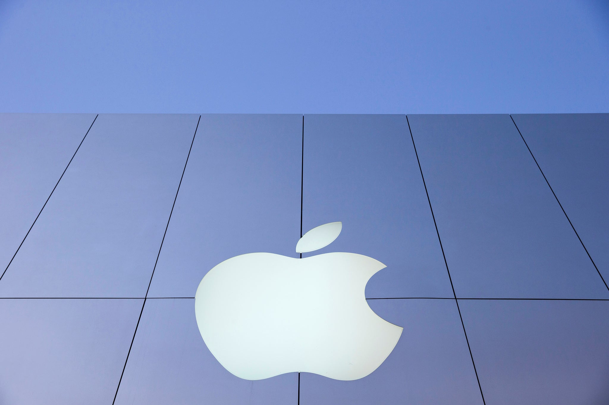 An Apple logo is seen during Black Friday in San Francisco, California November 29, 2013. 