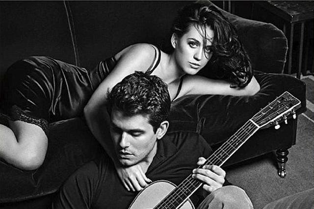Katy Perry and John Mayer pose on the cover of their new single