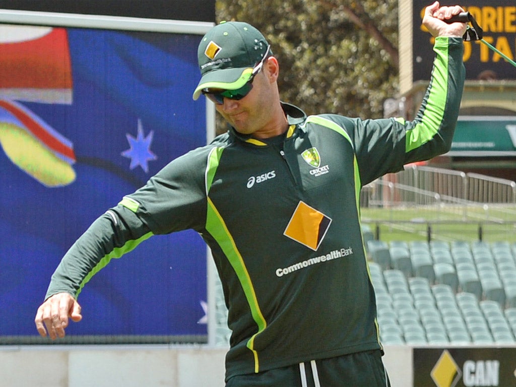 Michael Clarke missed training after injuring his ankle on Monday but will be ready for the start of the second Test