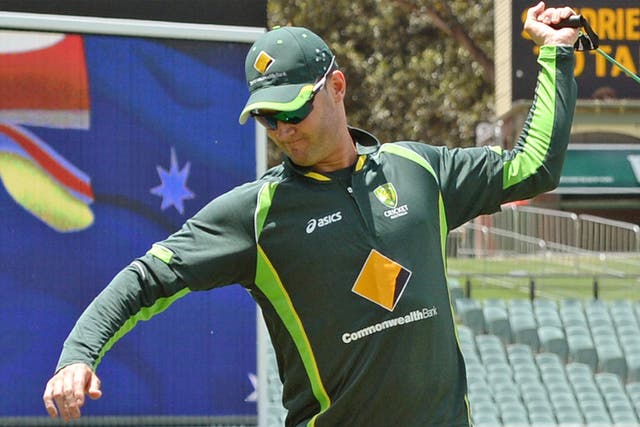 Michael Clarke missed training after injuring his ankle on Monday but will be ready for the start of the second Test