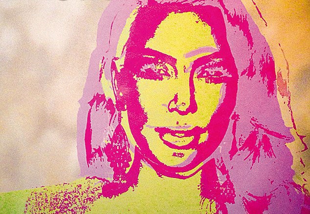 Kim Kardashian's portrait, as painted by Andy Warhol's cousin, Monica, was revealed by In Touch yesterday