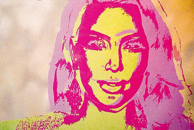 Kim Kardashian's portrait, as painted by Andy Warhol's cousin, Monica, was revealed by In Touch yesterday