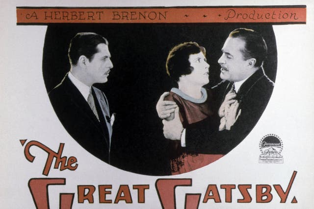 Silent film The Great Gatsby is believed lost in its complete form. From left: Warner Baxter, Lois Wilson, Hale Hamilton, 1926